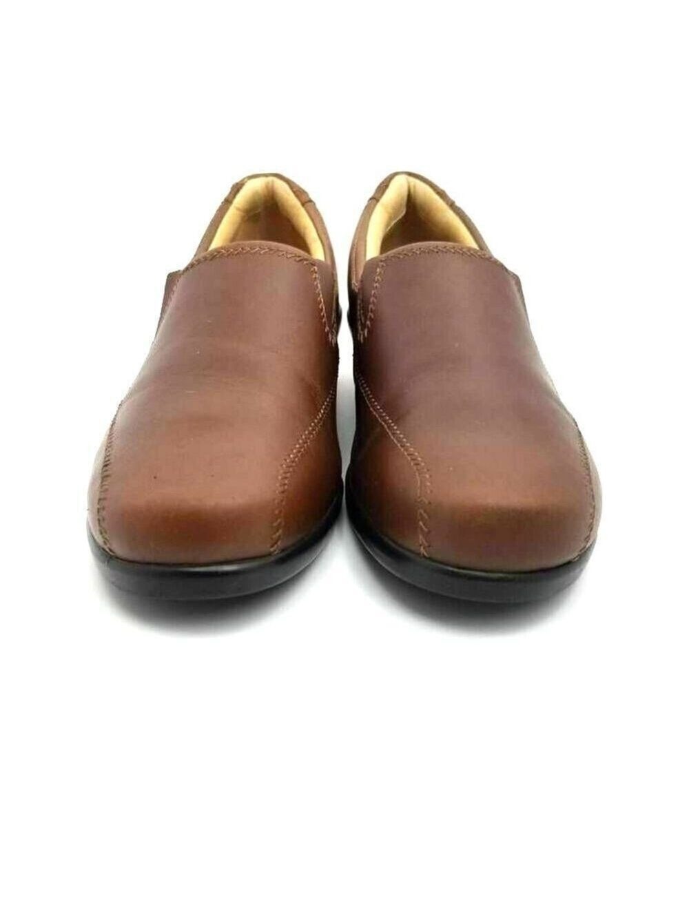 Aravon Womens Slip On Wedge Loafer Shoes Brown Leather Sz 7B - Picture 4 of 12